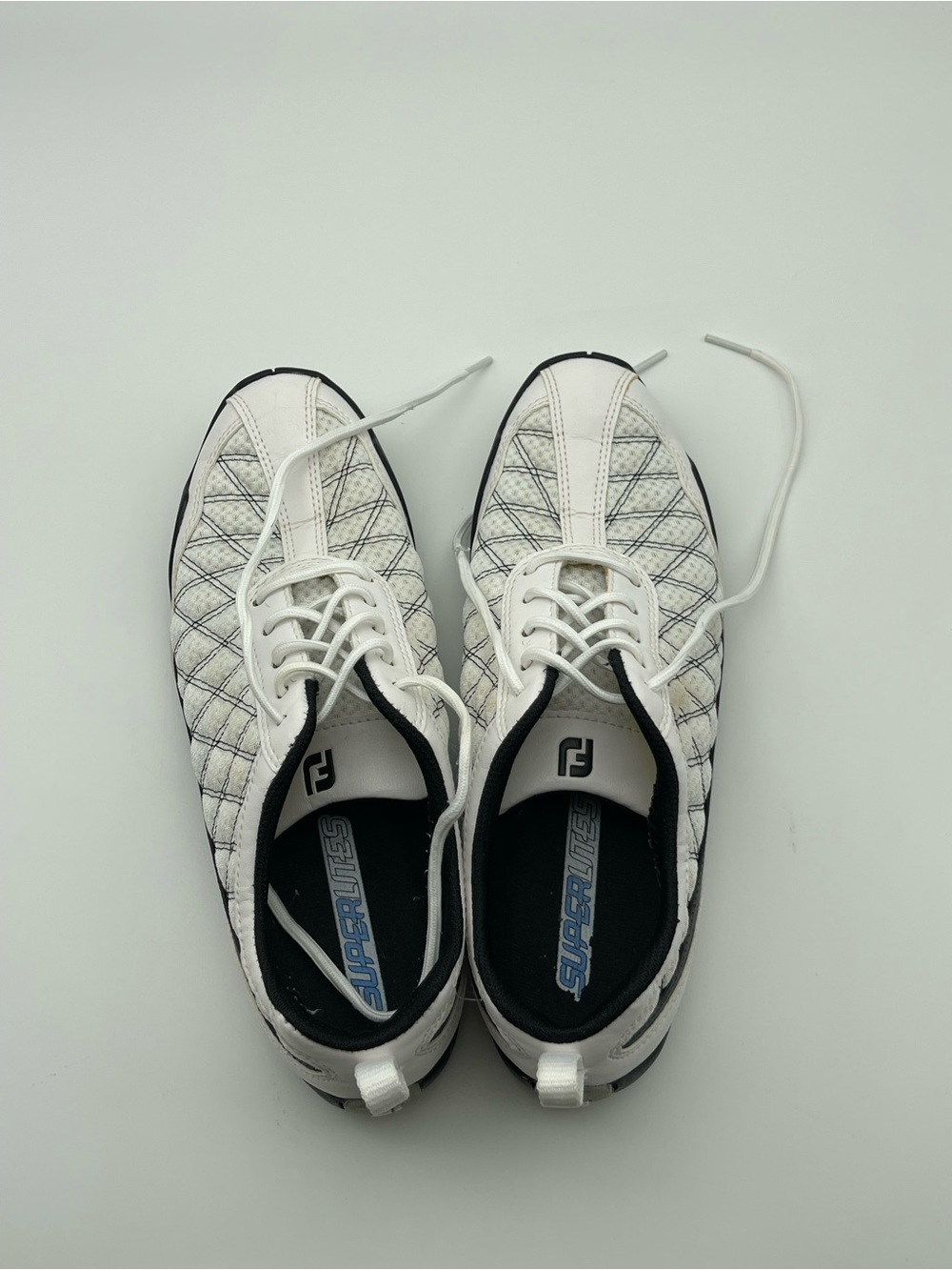 FootJoy SuperLites Golf Shoes Women’s 7.5 White Black Spikeless Athletic
